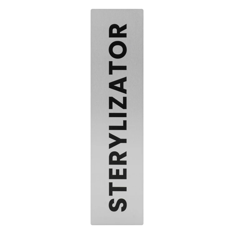 Aluminium information plate - steriliser - 195x47mm - NANODRUK - TAN005