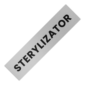 Aluminium information plate - steriliser - 195x47mm - NANODRUK - TAN005