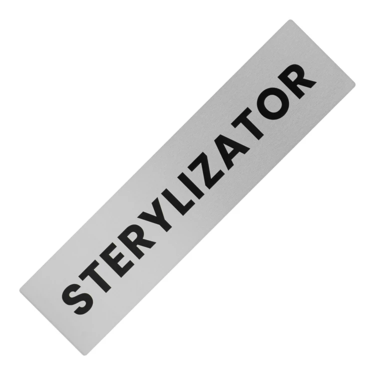 Aluminium information plate - steriliser - 195x47mm - NANODRUK - TAN005