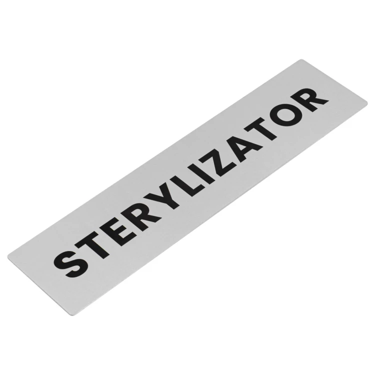 Aluminium information plate - steriliser - 195x47mm - NANODRUK - TAN005