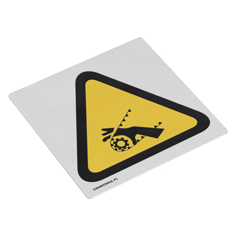 Danger of being caught in a chain - aluminium information sign - 80x80mm - NANODRUK - TAN010