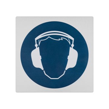 Hearing protection order - aluminium information sign - 80x80mm - NANODRUK - TAN013