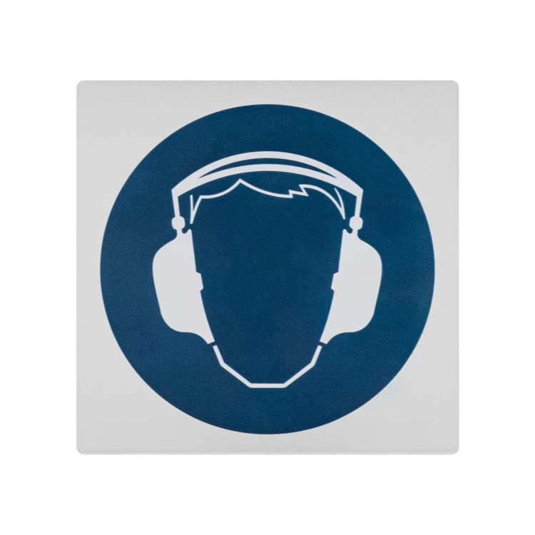 Hearing protection order - aluminium information sign - 80x80mm - NANODRUK - TAN013