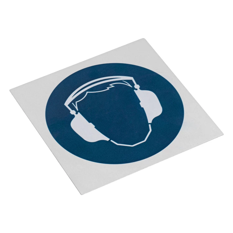 Hearing protection order - aluminium information sign - 80x80mm - NANODRUK - TAN013