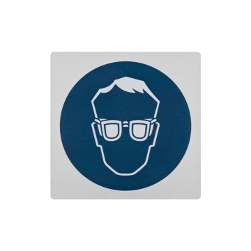 Eye protection order - aluminium information plate - 66x66mm - NANODRUK - TAN014