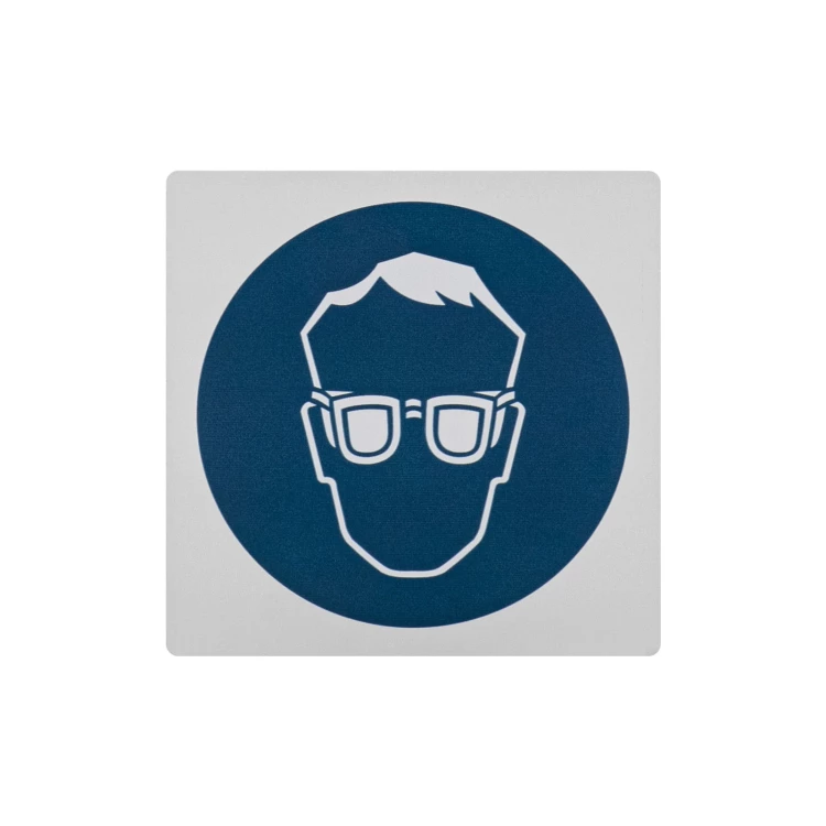 Eye protection order - aluminium information plate - 66x66mm - NANODRUK - TAN014