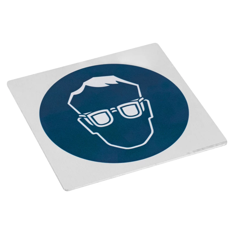 Eye protection order - aluminium information plate - 66x66mm - NANODRUK - TAN014