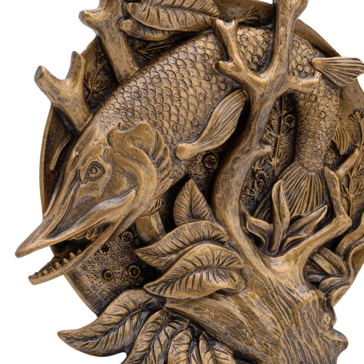 Goldfish 2 statuette - cast with your engraving - height 28 cm - FOL076