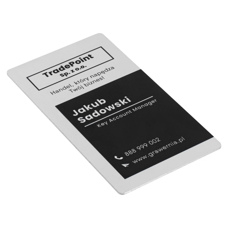 Aluminium business card - 90x50mm - NANODRUK - TAN015