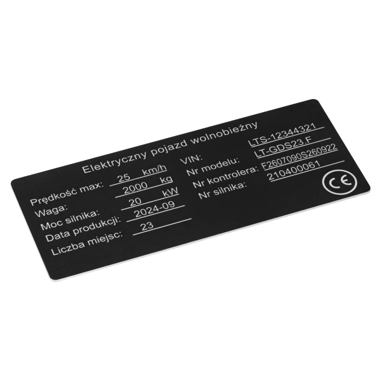 Aluminium nameplate - 113x48mm - NANODRUK - TAN018
