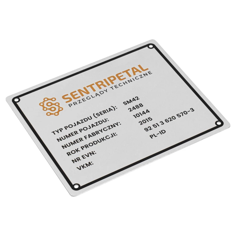 Aluminium nameplate - 120x100mm - NANODRUK - TAN019