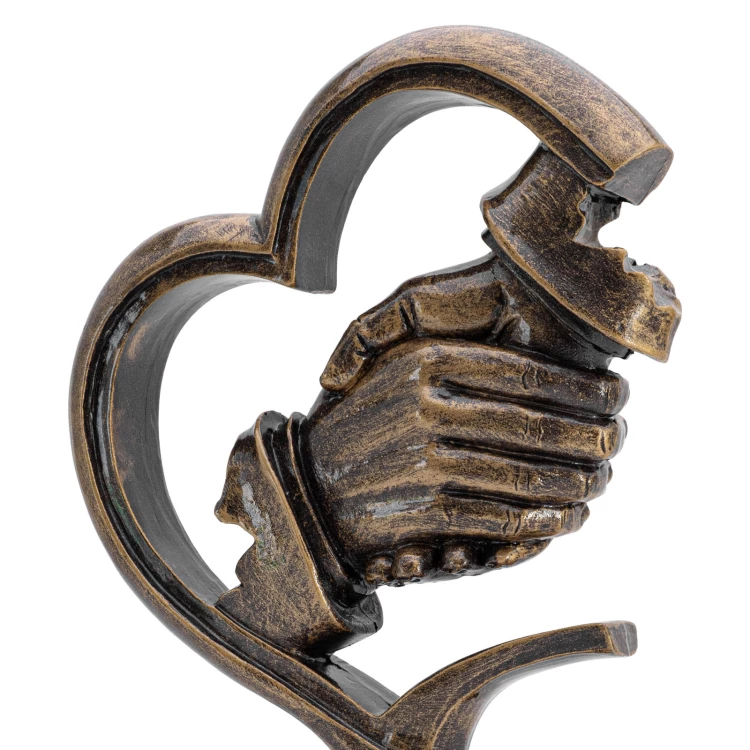 Handshake statuette - cast with engraving - H 20 cm - FOL077