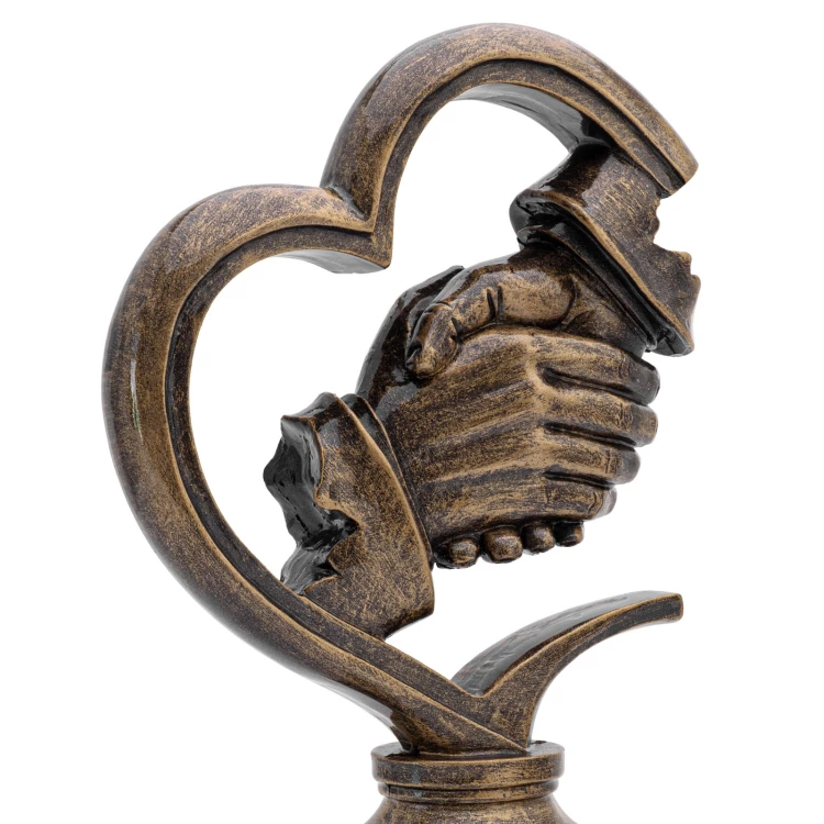 Handshake statuette - cast with engraving - H 20 cm - FOL077