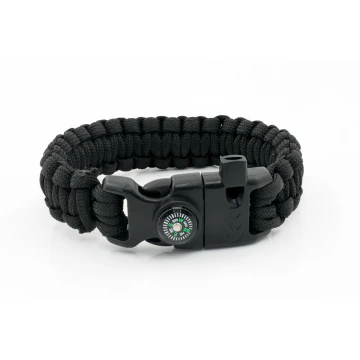 Rambo Survival Bracelet - Black with Your Engraving - BP140