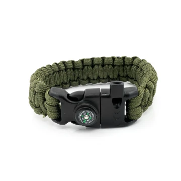 Rambo Survival Bracelet - Green with Your Engraving - BP120