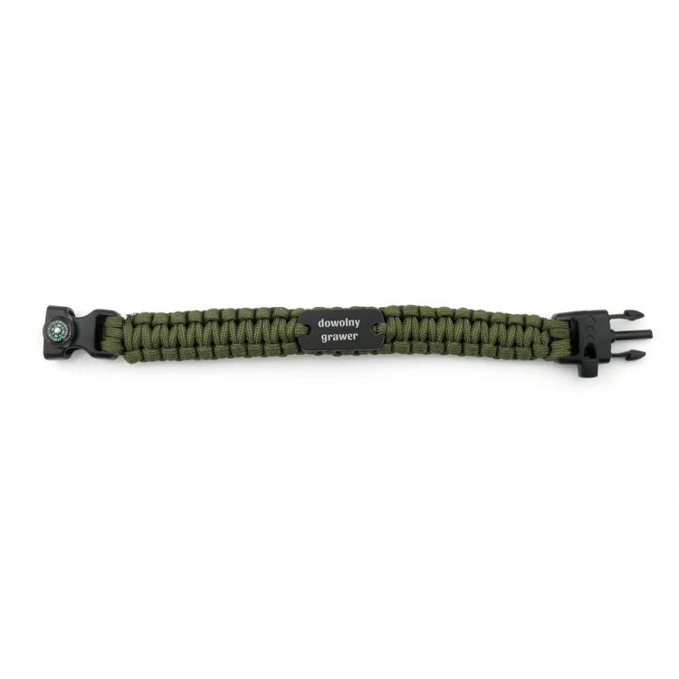 Rambo Survival Bracelet - Green with Your Engraving - BP120