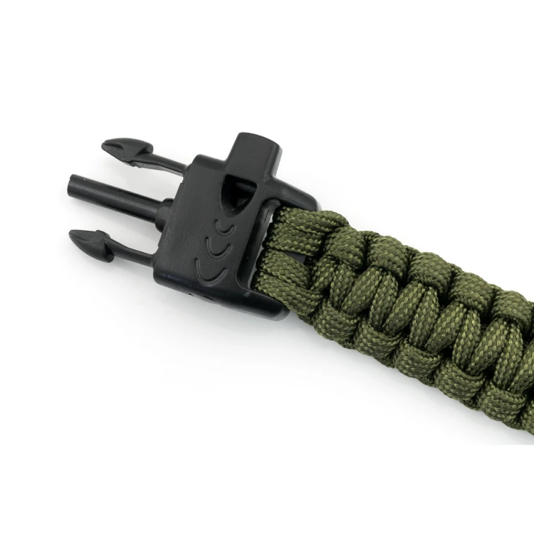 Rambo Survival Bracelet - Green with Your Engraving - BP120