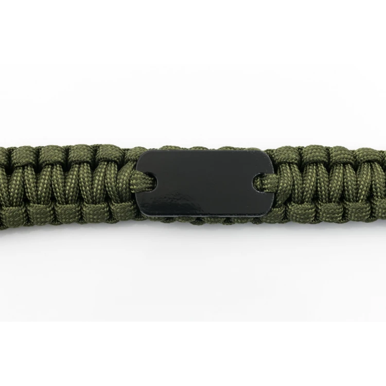 Rambo Survival Bracelet - Green with Your Engraving - BP120