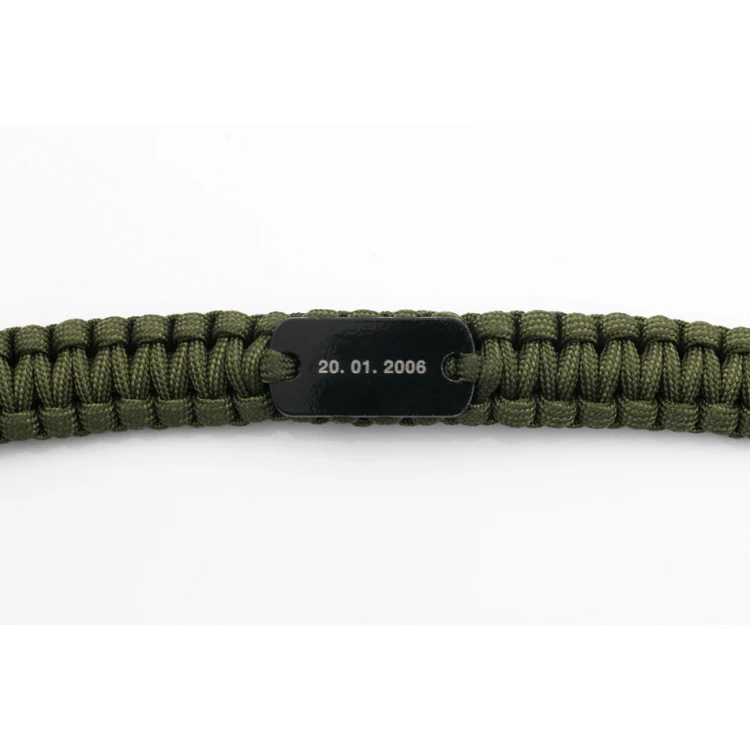 Rambo Survival Bracelet - Green with Your Engraving - BP120