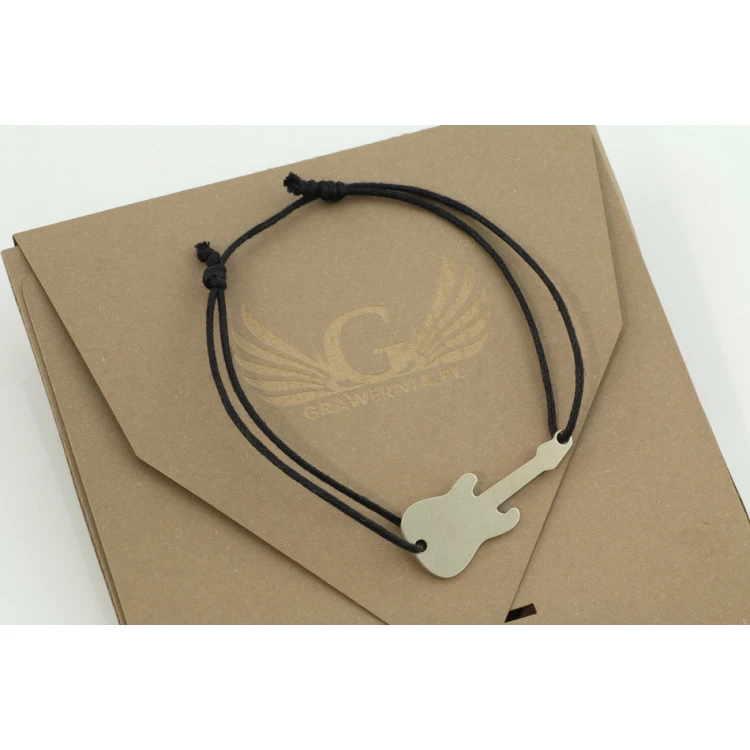 Electric Guitar Cord Bracelet - New Silver - BNS002