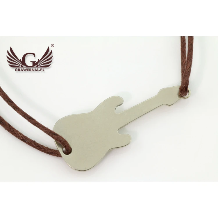 Electric Guitar Cord Bracelet - New Silver - BNS002