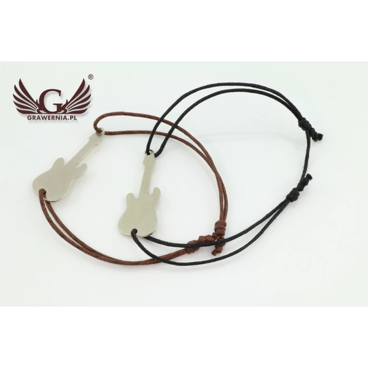 Electric Guitar Cord Bracelet - New Silver - BNS002