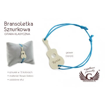 Classical Guitar Cord Bracelet - New Silver - BNS007