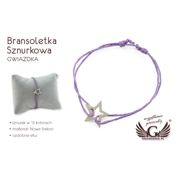 Cord Bracelet STAR - New Silver - BNS003