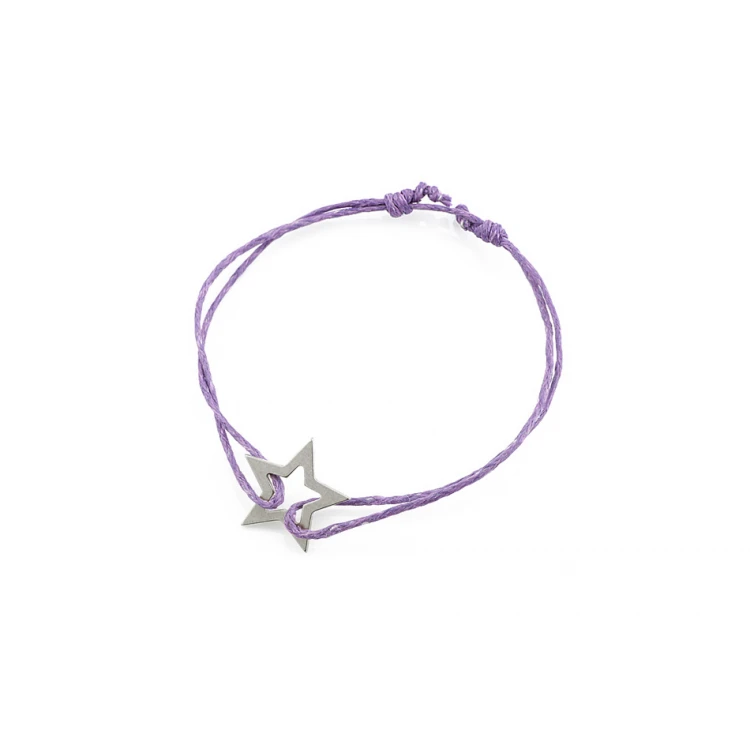 Cord Bracelet STAR - New Silver - BNS003