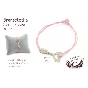 Cord Bracelet KEY - New Silver - BNS008