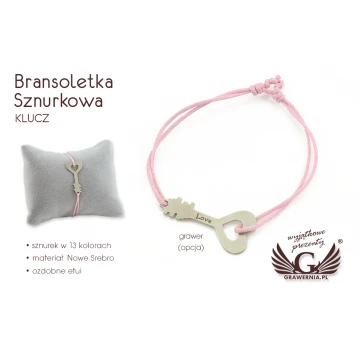 Cord Bracelet KEY - New Silver - BNS008