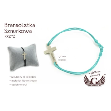Cord Bracelet CROSS - New Silver - BNS005