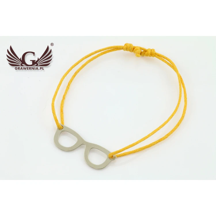 Cord Bracelet GLASSES - New Silver - BNS012