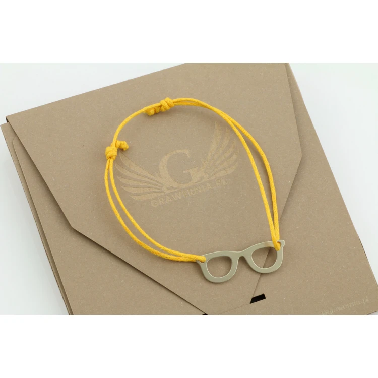 Cord Bracelet GLASSES - New Silver - BNS012