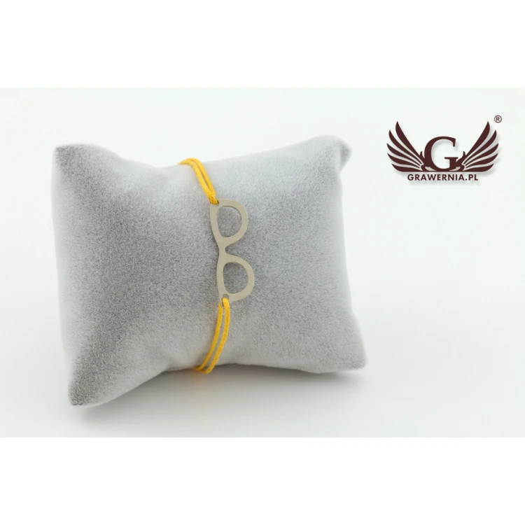 Cord Bracelet GLASSES - New Silver - BNS012