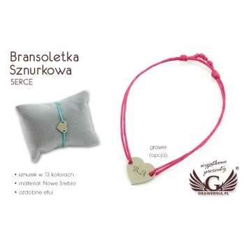 Cord Bracelet HEART - New Silver - BNS010
