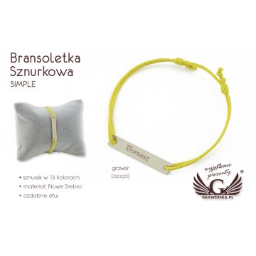 SIMPLE Cord Bracelet - New Silver - BNS013