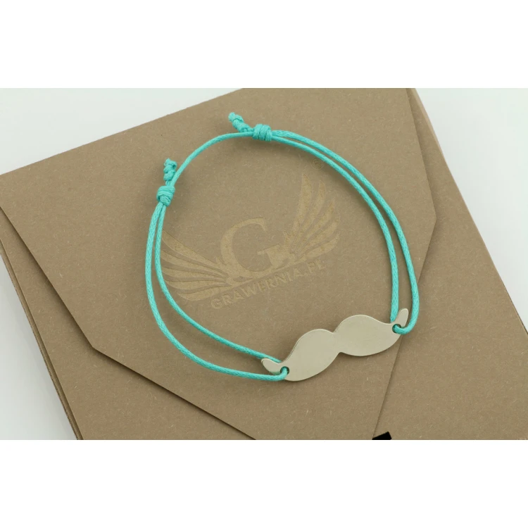 Cord Bracelet MUSTACHE - New Silver - BNS004