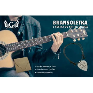 Cord Bracelet with Guitar Pick