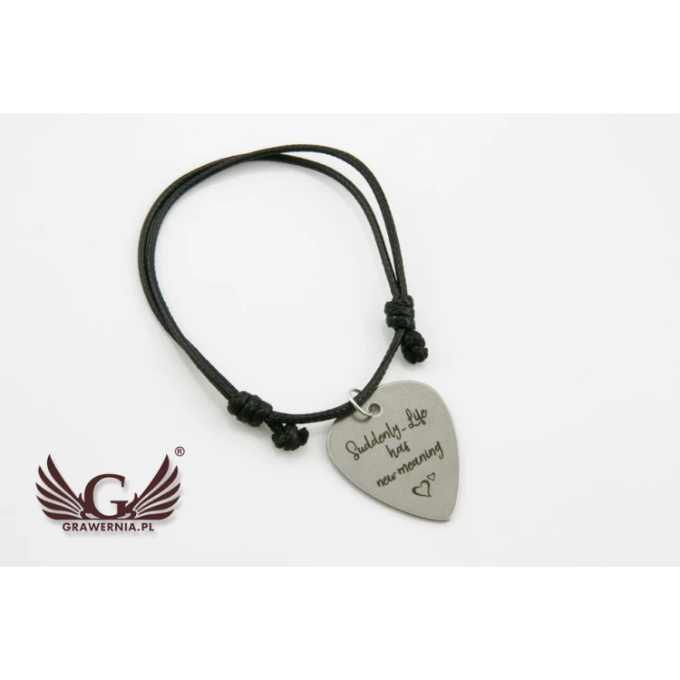 Cord Bracelet with Guitar Pick