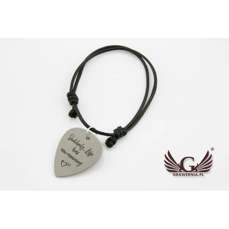 Cord Bracelet with Guitar Pick