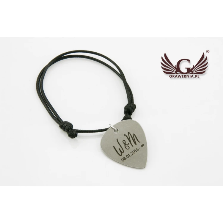 Cord Bracelet with Guitar Pick