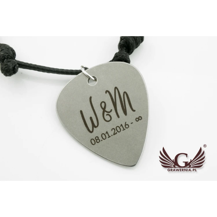 Cord Bracelet with Guitar Pick