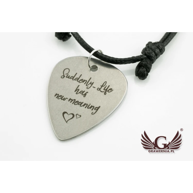 Cord Bracelet with Guitar Pick