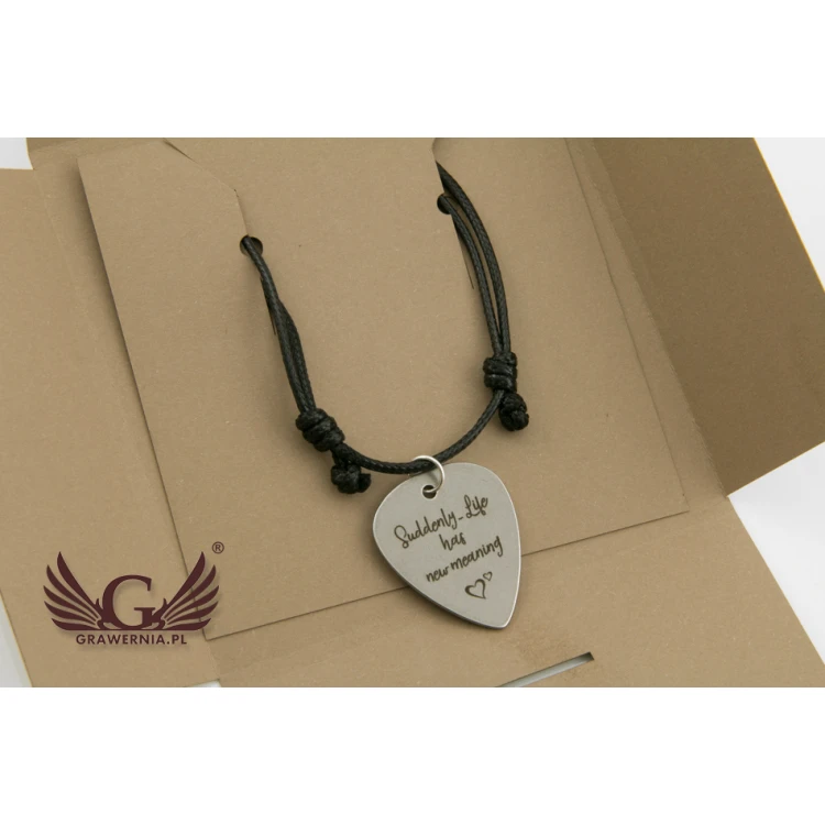Cord Bracelet with Guitar Pick