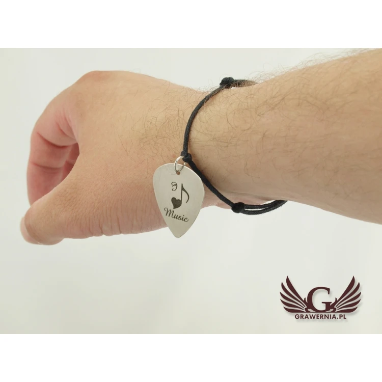 Cord Bracelet with Guitar Pick