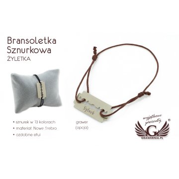 Razor Cord Bracelet - New Silver - BNS001