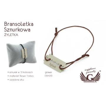Razor Cord Bracelet - New Silver - BNS001