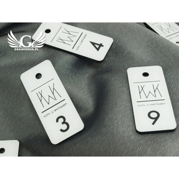 Keychains for school - TROGIR white - 70x30mm