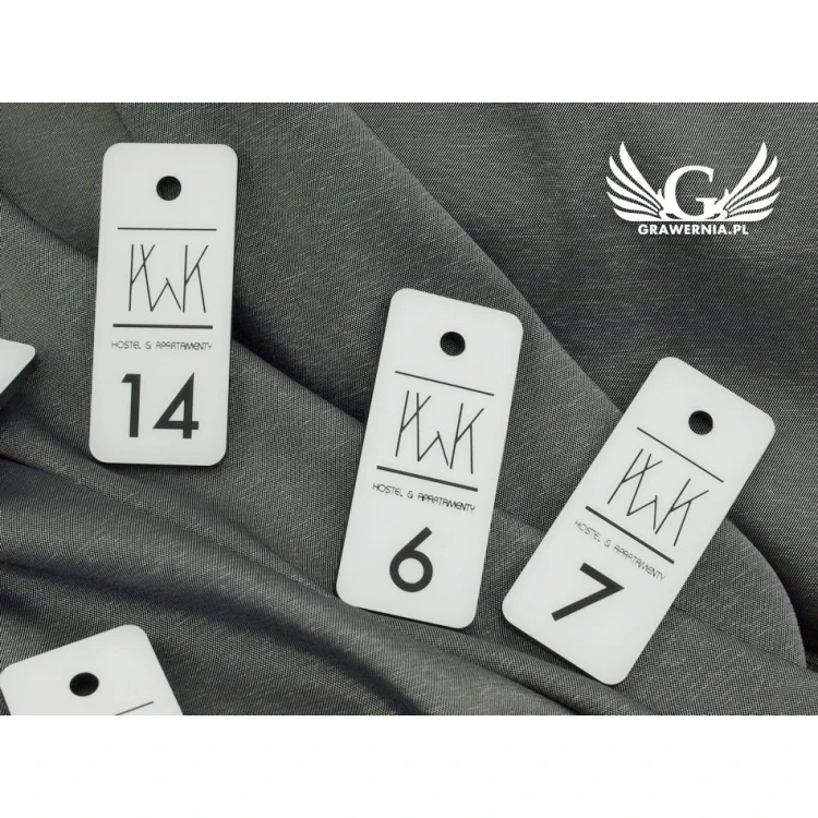Keychains for school - TROGIR white - 70x30mm